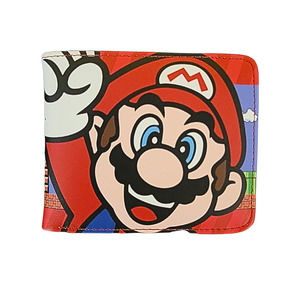 Nintendo Video Games Super Mario Bros. Face One Size Leather Purse Red Wallet